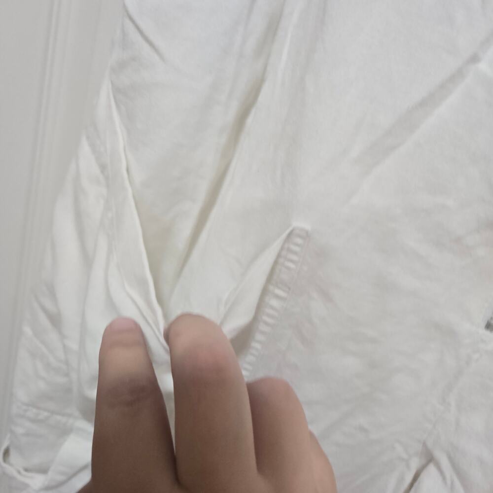 White Linen Cargo Pants Cropped Utility – Size 12 - Picture 11 of 14